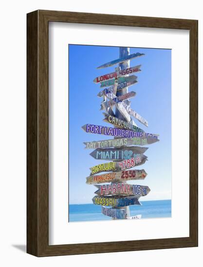 Directions Signpost Near Seaside, Key West, Florida, Usa-Marco Simoni-Framed Premium Photographic Print