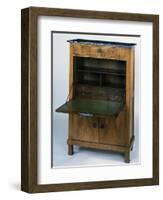 Directoire Style Veined Walnut Secretary with St Anne Marble Top and Oak Interior-null-Framed Giclee Print