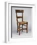 Directoire Style Walnut Chair with Wicker Seat, France-null-Framed Giclee Print