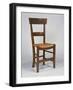 Directoire Style Walnut Chair with Wicker Seat, France-null-Framed Giclee Print