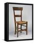 Directoire Style Walnut Chair with Wicker Seat, France-null-Framed Stretched Canvas