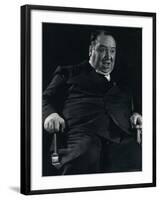 Director Alfred Hitchcock on Set of Motion Picture Shadow of a Doubt-Gjon Mili-Framed Premium Photographic Print