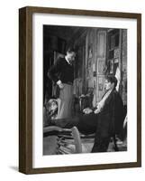 Director Carol Reed Working with Actor James Mason on Set of the Moive "Odd Man Out"-null-Framed Photographic Print