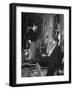 Director Carol Reed Working with Actor James Mason on Set of the Moive "Odd Man Out"-null-Framed Photographic Print