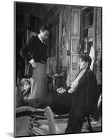 Director Carol Reed Working with Actor James Mason on Set of the Moive "Odd Man Out"-null-Mounted Photographic Print