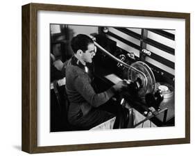 Director Frank Capra Editing Film for "You Can't Take It with You" at Columbia Studios-Rex Hardy Jr.-Framed Premium Photographic Print