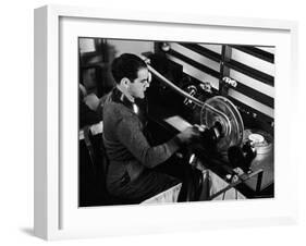 Director Frank Capra Editing Film for "You Can't Take It with You" at Columbia Studios-Rex Hardy Jr.-Framed Premium Photographic Print