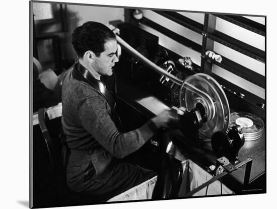 Director Frank Capra Editing Film for "You Can't Take It with You" at Columbia Studios-Rex Hardy Jr.-Mounted Premium Photographic Print