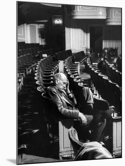 Director George Abbott Directing the Musical, "Damn Yankees."-Peter Stackpole-Mounted Premium Photographic Print