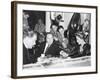 Director Hitchcock Directing a Scrabble Scene with Joan Fontaine in Suspicion-null-Framed Photo