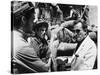 Director Luchino Visconti on set of film "The Leopard", 1962 (b/w photo)-null-Stretched Canvas