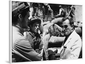 Director Luchino Visconti on set of film "The Leopard", 1962 (b/w photo)-null-Framed Photo