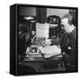 Director of the Fbi J. Edgar Hoover Working at His Desk-null-Framed Stretched Canvas