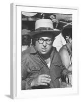 Director Sergio Leone on Location in Almeria, Spain Filming "Once Upon a Time in the West."-Bill Ray-Framed Premium Photographic Print