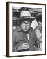 Director Sergio Leone on Location in Almeria, Spain Filming "Once Upon a Time in the West."-Bill Ray-Framed Premium Photographic Print