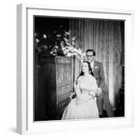 Director Sidney Lumet and Gloria Vanderblit at their Wedding Reception, New York, August 1956-Gordon Parks-Framed Photographic Print