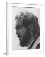 Director Stanley Kubrick in Serious Profile Portrait During Filming of His Movie "Barry Lyndon."-null-Framed Premium Photographic Print