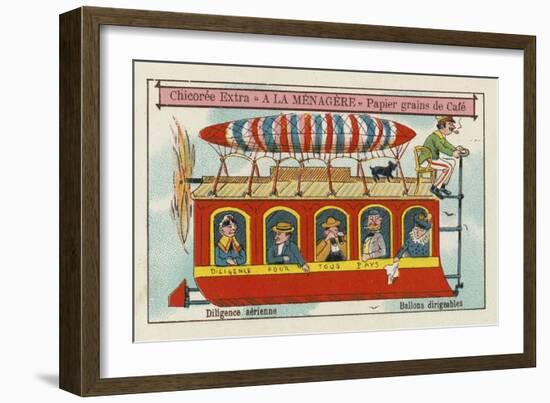 Dirigible Balloons: Aerial Stagecoach-null-Framed Giclee Print
