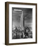 Dirigible Docked at Empire State Building-null-Framed Photographic Print