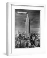 Dirigible Docked at Empire State Building-null-Framed Photographic Print