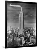 Dirigible Docked at Empire State Building-null-Framed Photographic Print