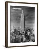 Dirigible Docked at Empire State Building-null-Framed Photographic Print