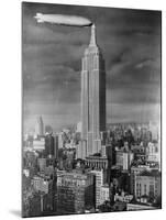 Dirigible Docked at Empire State Building-null-Mounted Photographic Print