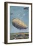 Dirigible with Biplanes-null-Framed Art Print