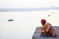 Holy Indian Sadhu at the Ghats in Varanasi,India.-Dirk Ott-Photographic Print