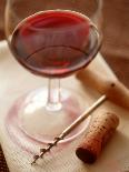 Red Wine Glass with Corkscrew and Cork-Dirk Pieters-Photographic Print