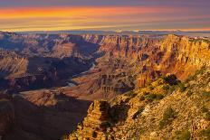 Majestic Vista of the Grand Canyon at Dusk-diro-Stretched Canvas