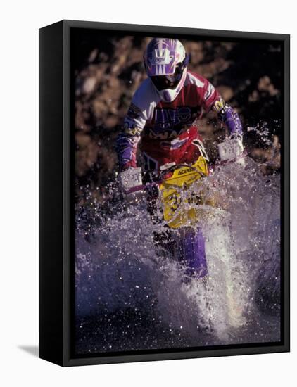 Dirt Biking, Colorado, USA-Lee Kopfler-Framed Stretched Canvas