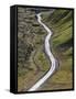 Dirt Road and Moss Covered Mountains, Landmannalaugar, Southern Highlands, Iceland-Peter Adams-Framed Stretched Canvas