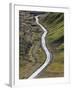 Dirt Road and Moss Covered Mountains, Landmannalaugar, Southern Highlands, Iceland-Peter Adams-Framed Photographic Print