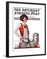 "Dirty Dishes," Saturday Evening Post Cover, February 23, 1924-Walter Beach Humphrey-Framed Giclee Print