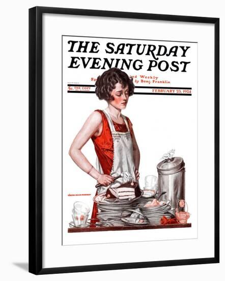 "Dirty Dishes," Saturday Evening Post Cover, February 23, 1924-Walter Beach Humphrey-Framed Giclee Print