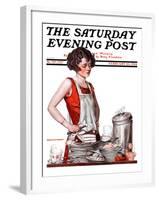 "Dirty Dishes," Saturday Evening Post Cover, February 23, 1924-Walter Beach Humphrey-Framed Giclee Print