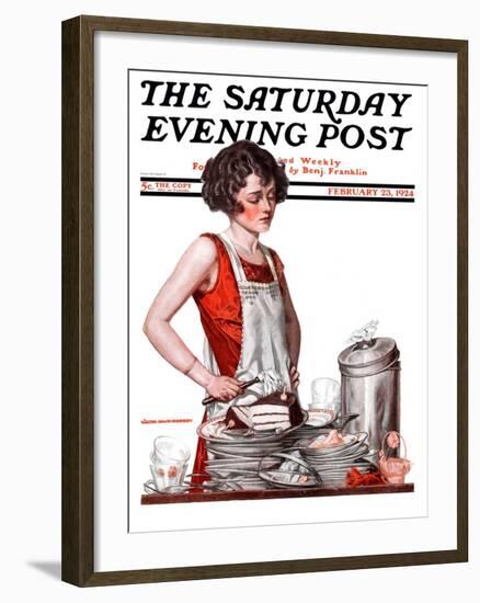 "Dirty Dishes," Saturday Evening Post Cover, February 23, 1924-Walter Beach Humphrey-Framed Giclee Print