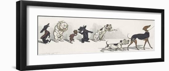 Dirty Dogs Of Paris IV-Boris O'Klein-Framed Premium Giclee Print