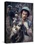 Dirty, Exhausted Looking US Marine on Patrol with His Squad Near the DMZ During the Vietnam War-Larry Burrows-Stretched Canvas