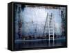 Dirty Grunge Wall With Wooden Ladder-ArchMan-Framed Stretched Canvas