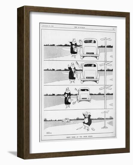 Dirty Work at the Crossroads by William Heath Robinson-W. Heath Robinson-Framed Art Print