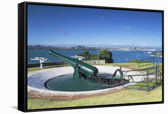 Disappearing Gun and Auckland Skyline-Ian-Framed Stretched Canvas
