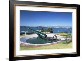 Disappearing Gun and Auckland Skyline-Ian-Framed Photographic Print