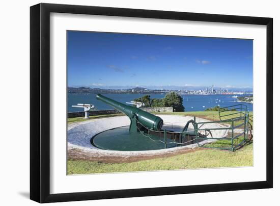 Disappearing Gun and Auckland Skyline-Ian-Framed Photographic Print