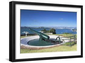 Disappearing Gun and Auckland Skyline-Ian-Framed Photographic Print