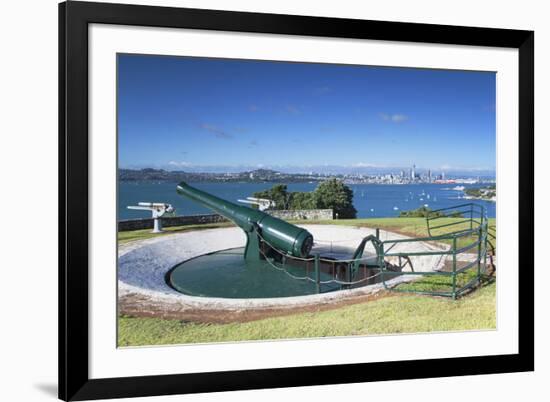 Disappearing Gun and Auckland Skyline-Ian-Framed Photographic Print