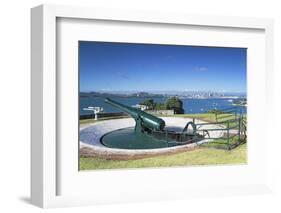 Disappearing Gun and Auckland Skyline-Ian-Framed Photographic Print