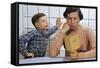 Disappointed Mother Reading Son's Report Card-William P. Gottlieb-Framed Stretched Canvas