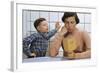 Disappointed Mother Reading Son's Report Card-William P. Gottlieb-Framed Photographic Print